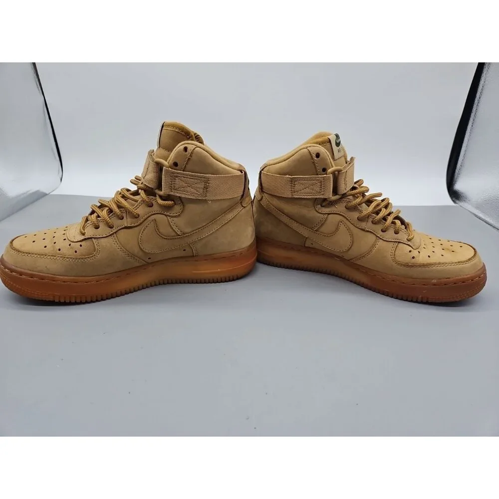 Nike Air Force 1‎ High Top Sneaker Suade/Khaki Shoe Size US 4.5Y UK 4 EUR 36.5